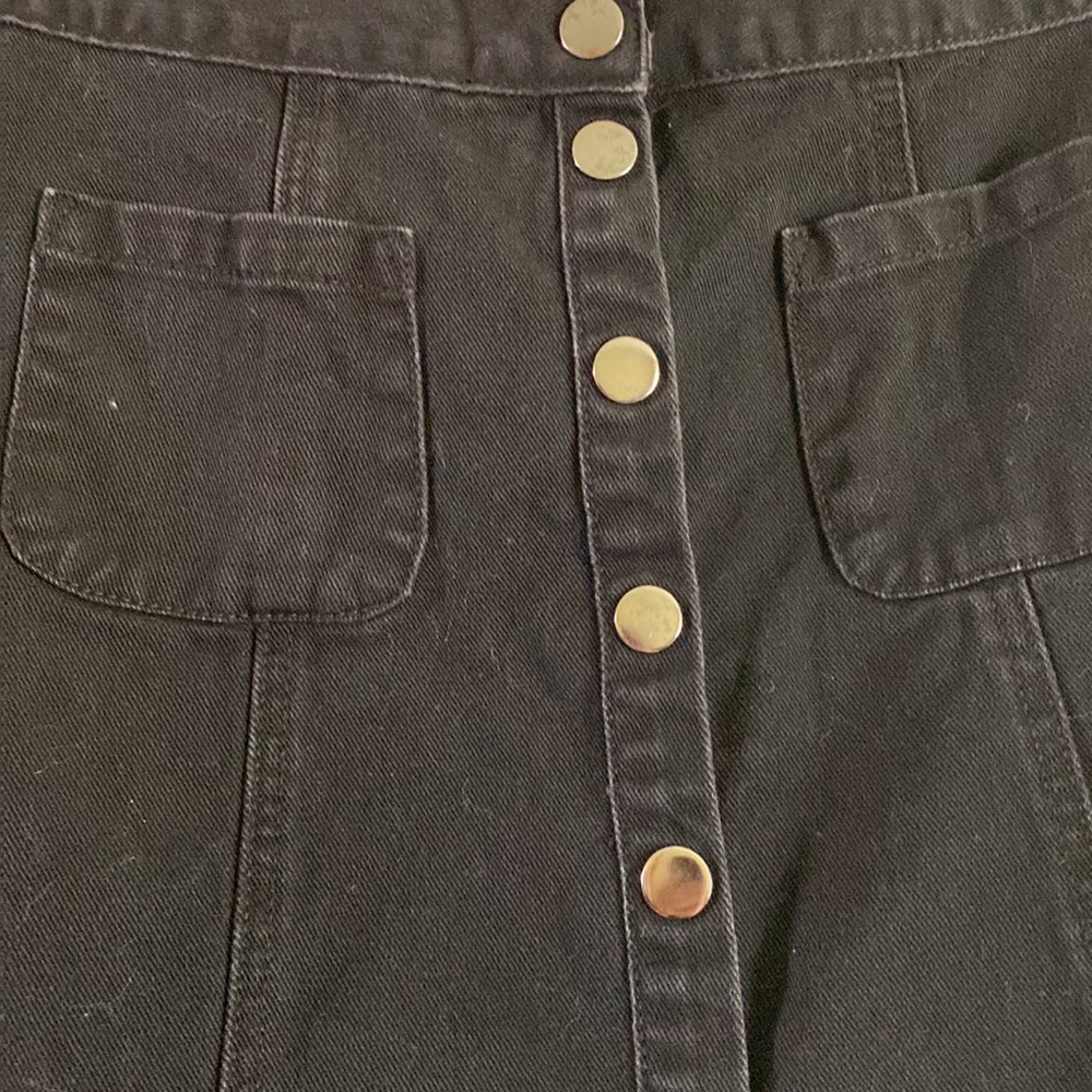 Urban Outfitters BDG Denim Black Button Mini Skirt - Picture 2 of 6